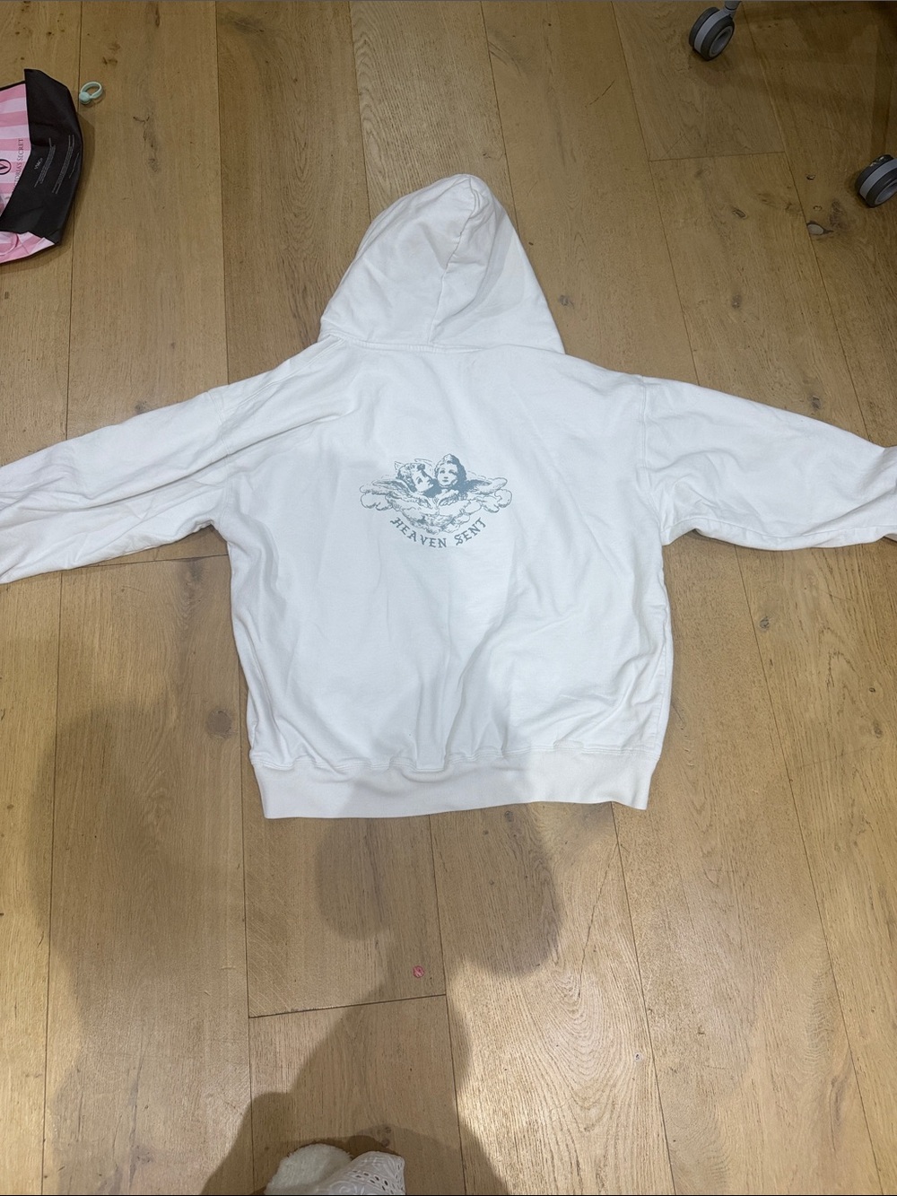 Women’s White Graphic oversized Brandy Melville Hoodie Jacket